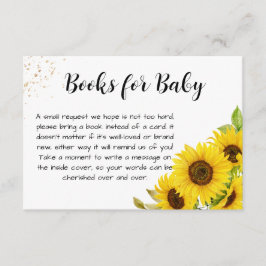 Zonnebloem Baby shower boeken voor Baby Informatiekaartje