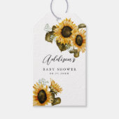 Zonnebloem Baby shower Cadeaulabel (Voorkant)