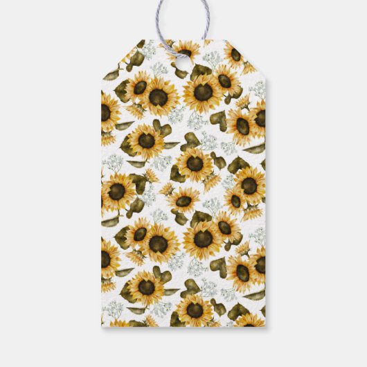 Zonnebloem Baby shower Cadeaulabel (Achterkant)