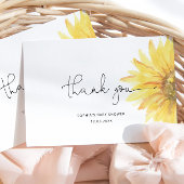 Zonnebloem baby shower dank je kaart