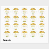 Zonnebloem baby shower dank je ronde sticker (Vel)