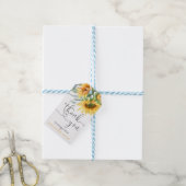 Zonnebloem Baby shower dank u cadeau Labels Cadeaulabel (Met Touw)