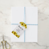 Zonnebloem Baby shower Dank u Cadeaulabel (Met Touw)