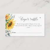 Zonnebloem Baby shower Diaper Raffle Informatiekaartje (Voorkant)