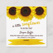 Zonnebloem Baby shower Diaper Raffle Informatiekaartje (Voorkant)