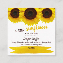 Zonnebloem Baby shower Diaper Raffle Informatiekaartje