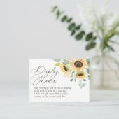 Zonnebloem Baby shower Display Douche Informatiekaartje (Staand voorkant)