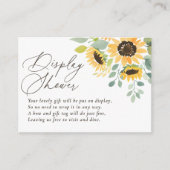 Zonnebloem Baby shower Display Douche Informatiekaartje (Voorkant)