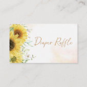 Zonnebloem Baby shower Drank Raffle Ticket Informatiekaartje (Achterkant)