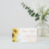 Zonnebloem Baby shower Drank Raffle Ticket Informatiekaartje (Staand voorkant)