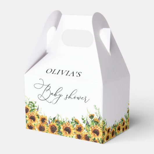 Zonnebloem Baby shower Favor Box Bedankdoosjes (Achterkant)