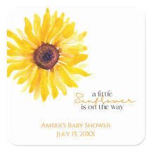 Zonnebloem Baby Shower Favor Stickers