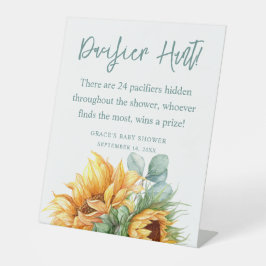 Zonnebloem Baby shower Fopspeen Hunt Spel Reclamebord Met Voetstuk