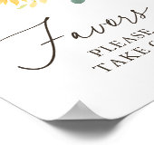 Zonnebloem Baby shower gunsten teken Poster (Hoek)