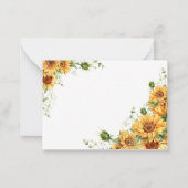 Zonnebloem Baby shower Hartelijk dank Notitiekaartje (Achterkant)