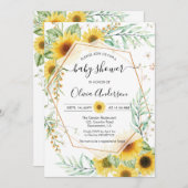 Zonnebloem Baby shower Herfst Boho Kaart (Voorkant / Achterkant)