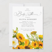 Zonnebloem Baby shower Invitation | Boho Floral Kaart (Voorkant)