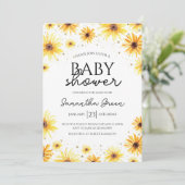 Zonnebloem Baby shower Kaart (Staand voorkant)