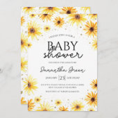 Zonnebloem Baby shower Kaart (Voorkant / Achterkant)