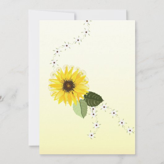 Zonnebloem Baby shower Kaart (Achterkant)