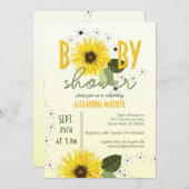 Zonnebloem Baby shower Kaart (Voorkant / Achterkant)