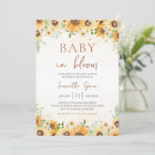 Zonnebloem Baby shower Kaart (Staand voorkant)