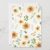 Zonnebloem Baby shower Kaart (Achterkant)