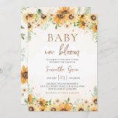Zonnebloem Baby shower Kaart (Voorkant / Achterkant)