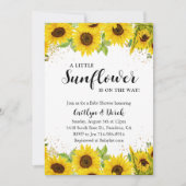 Zonnebloem Baby shower Kaart (Voorkant)