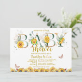 Zonnebloem Baby shower Kaart (Staand voorkant)