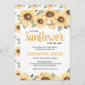 Zonnebloem Baby shower Kaart (Voorkant / Achterkant)