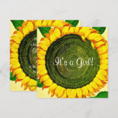 Zonnebloem Baby shower Kaart (Voorkant / Achterkant)