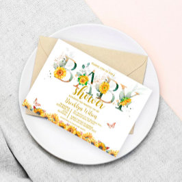 Zonnebloem Baby shower Kaart