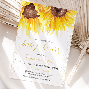 Zonnebloem Baby Shower Kaart