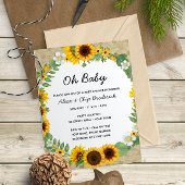 Zonnebloem Baby shower Kaart