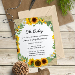 Zonnebloem Baby shower Kaart