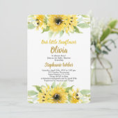 Zonnebloem Baby shower Kaart (Staand voorkant)