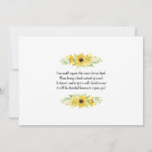 Zonnebloem Baby shower Kaart (Achterkant)