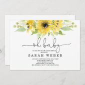 Zonnebloem Baby shower Kaart (Voorkant / Achterkant)