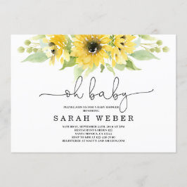 Zonnebloem Baby shower Kaart