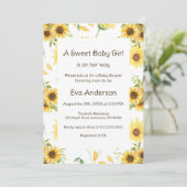 Zonnebloem Baby shower Kaart (Staand voorkant)