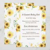 Zonnebloem Baby shower Kaart (Voorkant / Achterkant)