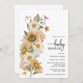 Zonnebloem Baby shower Kaart (Voorkant / Achterkant)