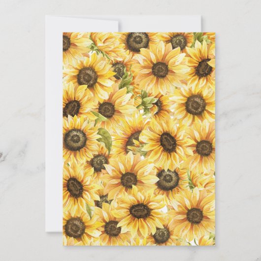 Zonnebloem Baby shower Kaart (Achterkant)