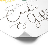 Zonnebloem Baby shower Kaarten en geschenken teken Poster (Hoek)