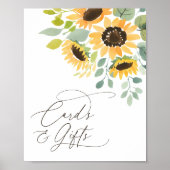 Zonnebloem Baby shower Kaarten en geschenken teken Poster (Voorkant)