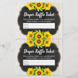 Zonnebloem Baby shower, luidere binnenslagkaartje Flyer