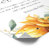 Zonnebloem Baby shower Luier Raffle teken Poster (Hoek)