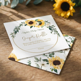 Zonnebloem Baby shower luiers Raffle Enclosure Informatiekaartje