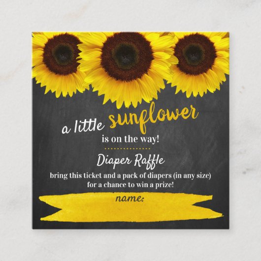 Zonnebloem Baby shower Luierspoelbehuizing Kaart (Voorkant)